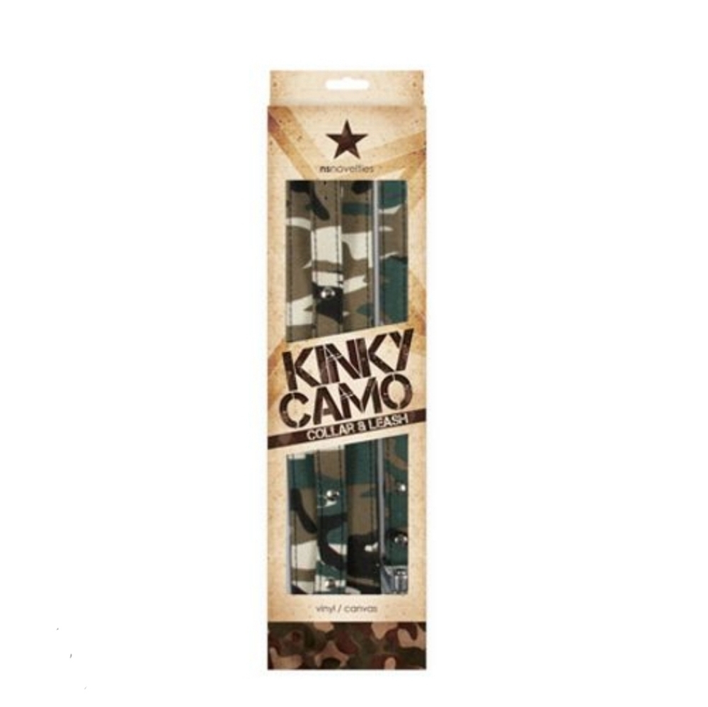 Kinky Camo Fetish Collar and Leash